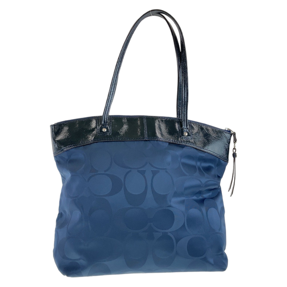 Coach Coach Signature Navy Silver Canvas Tote Bag Canvas Tote Bag - Picture 2 of 10